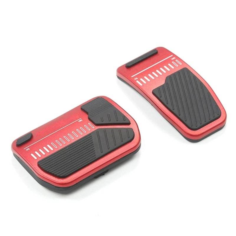 Auto Pedale Abdeckungen Für Tesla Für Modell 3 Y Aluminium Bremse Kupplung rutschfeste Fußpedal Pad Abdeckung Auto Pedal Pads Auto Pedalauflagen(Red) von ALZZTUND