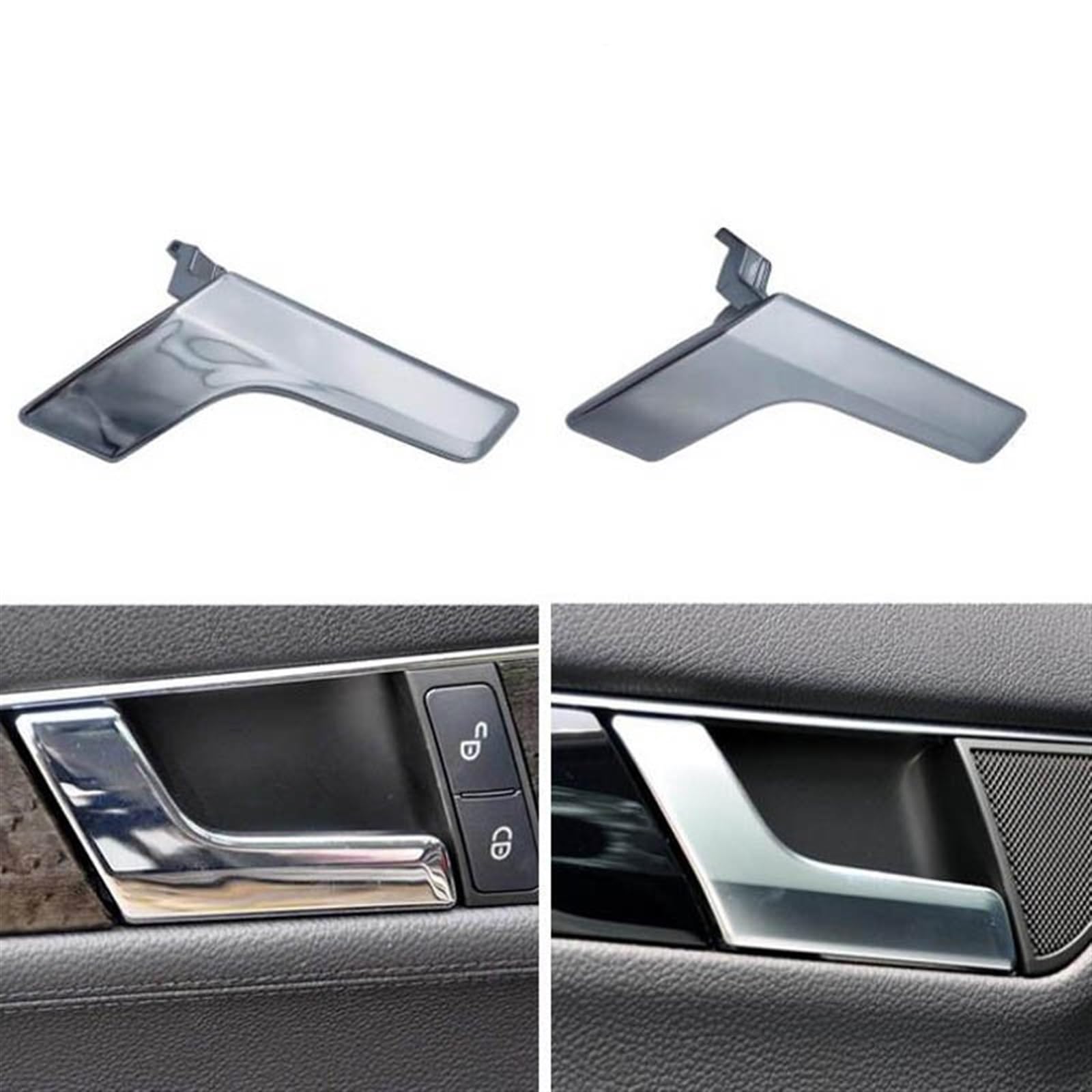 Auto Türgriff Verkleidung Für Benz Für C-Klasse W204 Für GLK Auto Innentürgriffe Innentüren Panel Griff Bar Pull Trim Abdeckung Autoinnenraumtürgriff(Chromeplate Left) von ALZZTUND