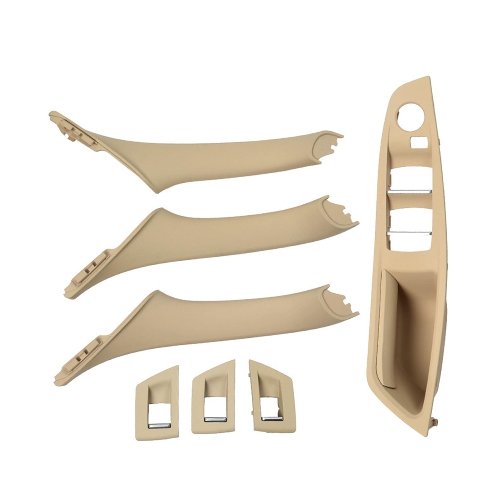 Auto Türgriff Verkleidung Für F10 F11 F18 520 523 525 RHD Rechts Fahrer Auto Innen Tür Fenster Schalter Abdeckung Inneren Tür Griff Panel Autoinnenraumtürgriff(RHD Beige 7pcs) von ALZZTUND