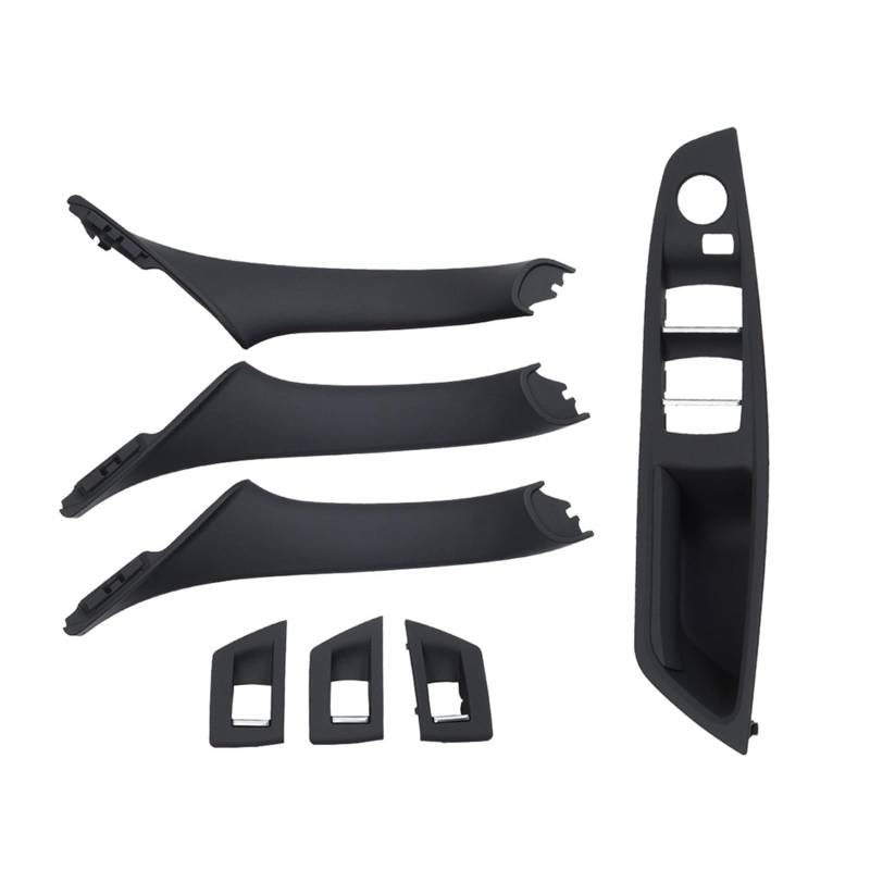 Auto Türgriff Verkleidung Für F10 F11 F18 520 523 525 RHD Rechts Fahrer Auto Innen Tür Fenster Schalter Abdeckung Inneren Tür Griff Panel Autoinnenraumtürgriff(RHD Black 7pcs) von ALZZTUND