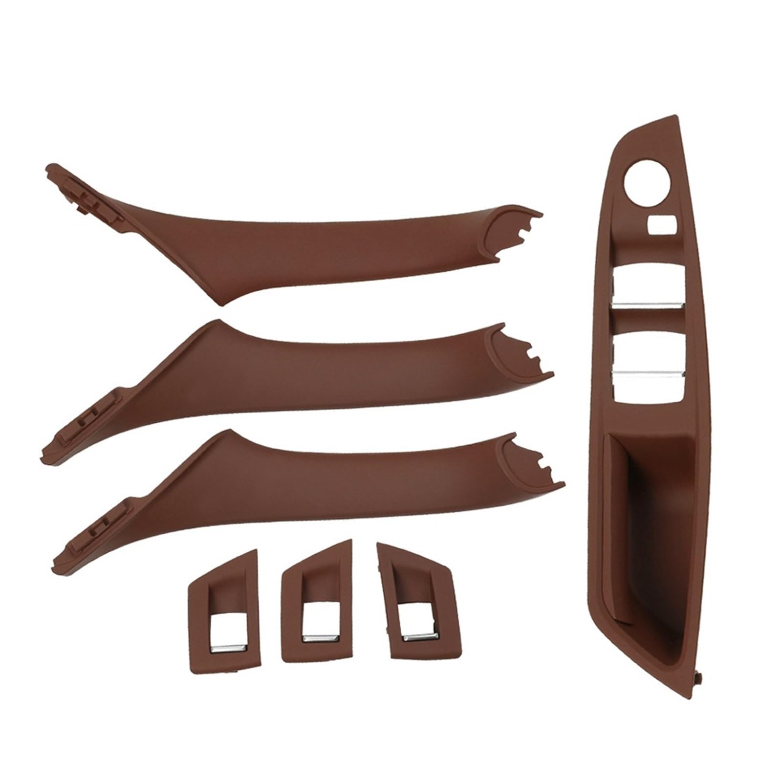 Auto Türgriff Verkleidung Für F10 F11 F18 520 523 525 RHD Rechts Fahrer Auto Innen Tür Fenster Schalter Abdeckung Inneren Tür Griff Panel Autoinnenraumtürgriff(RHD Brown 7pcs) von ALZZTUND