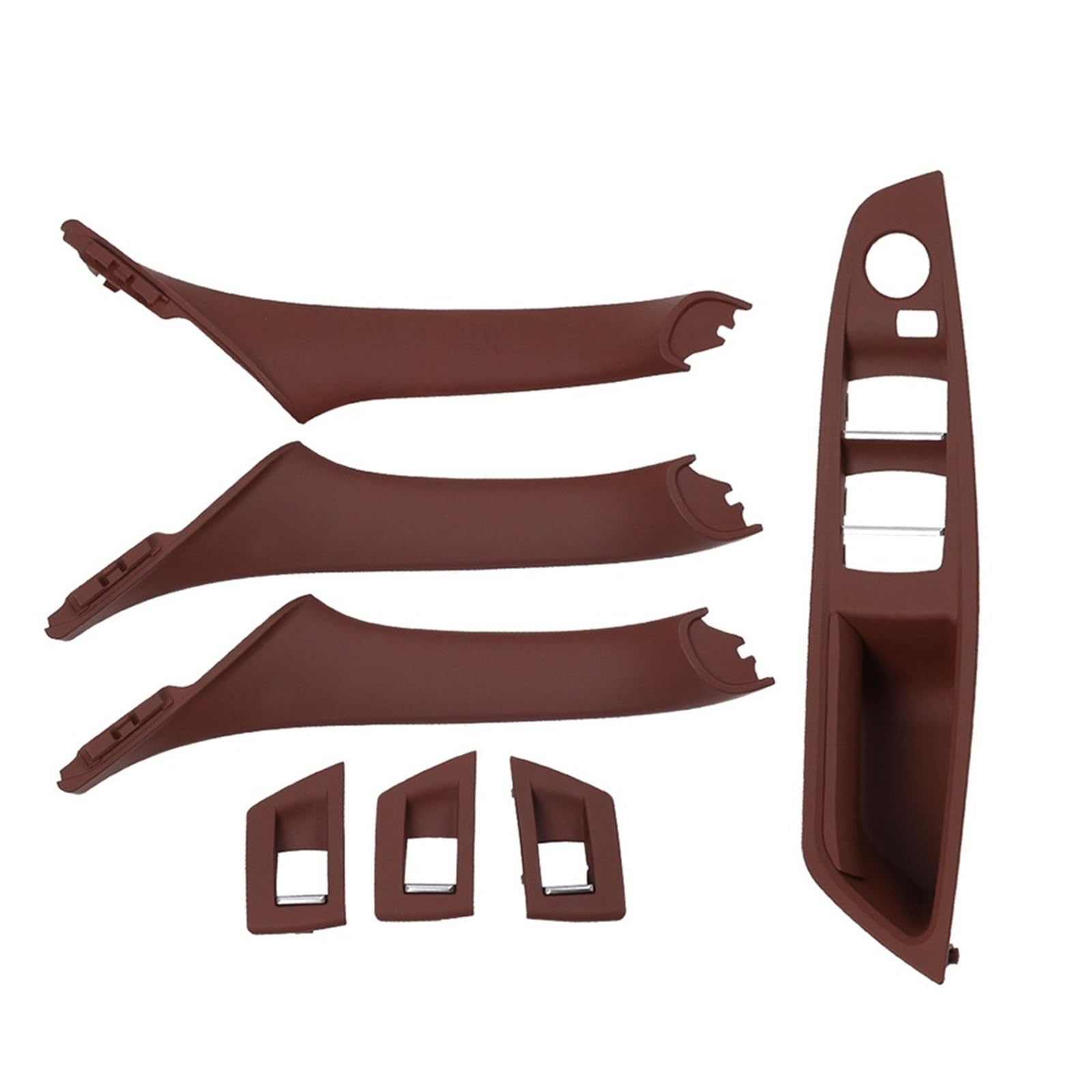 Auto Türgriff Verkleidung Für F10 F11 F18 520 523 525 RHD Rechts Fahrer Auto Innen Tür Fenster Schalter Abdeckung Inneren Tür Griff Panel Autoinnenraumtürgriff(RHD Redbrown 7pcs) von ALZZTUND