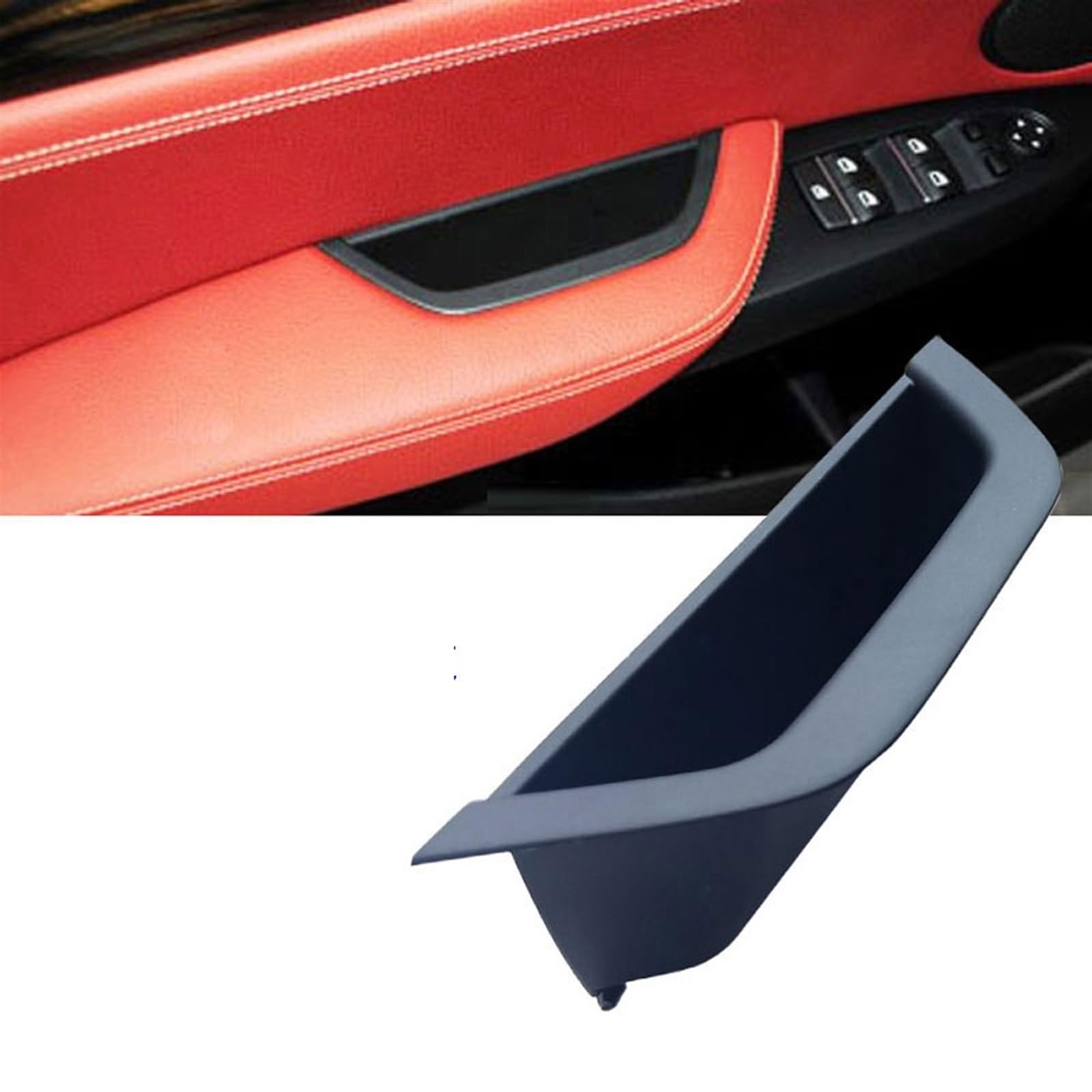 Auto Türgriff Verkleidung Für X3 X4 F25 F26 2010-2016 LHD RHD Auto Innen Armlehne Abdeckung Panel Leder Tür Pull Griff Montage Trim Autoinnenraumtürgriff(Front Left Black) von ALZZTUND