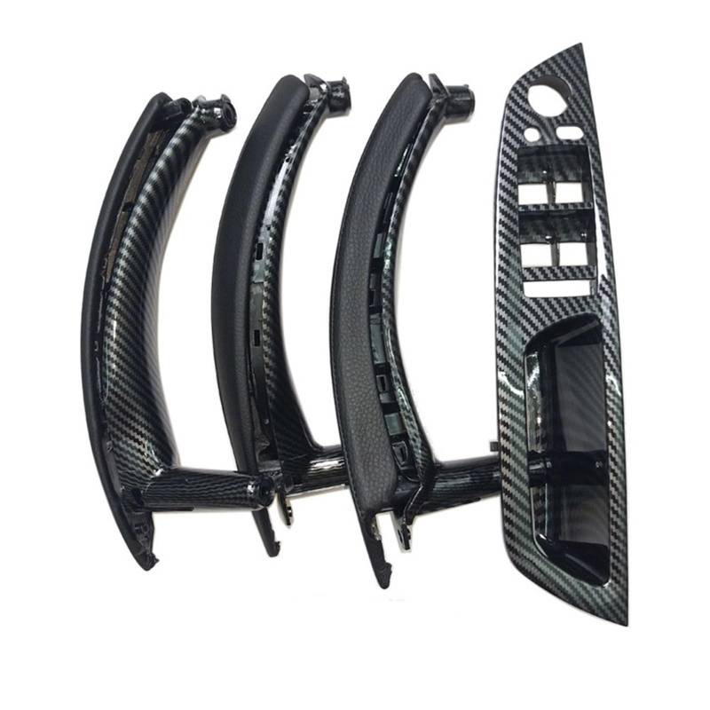 Auto Türgriff Verkleidung Für X5 X6 E70 E71 E72 2007-2013 Auto Innen Carbon Faser Türgriff Äußere Leder Abdeckung Trim Autoinnenraumtürgriff(Assembly Handle 7PCS) von ALZZTUND