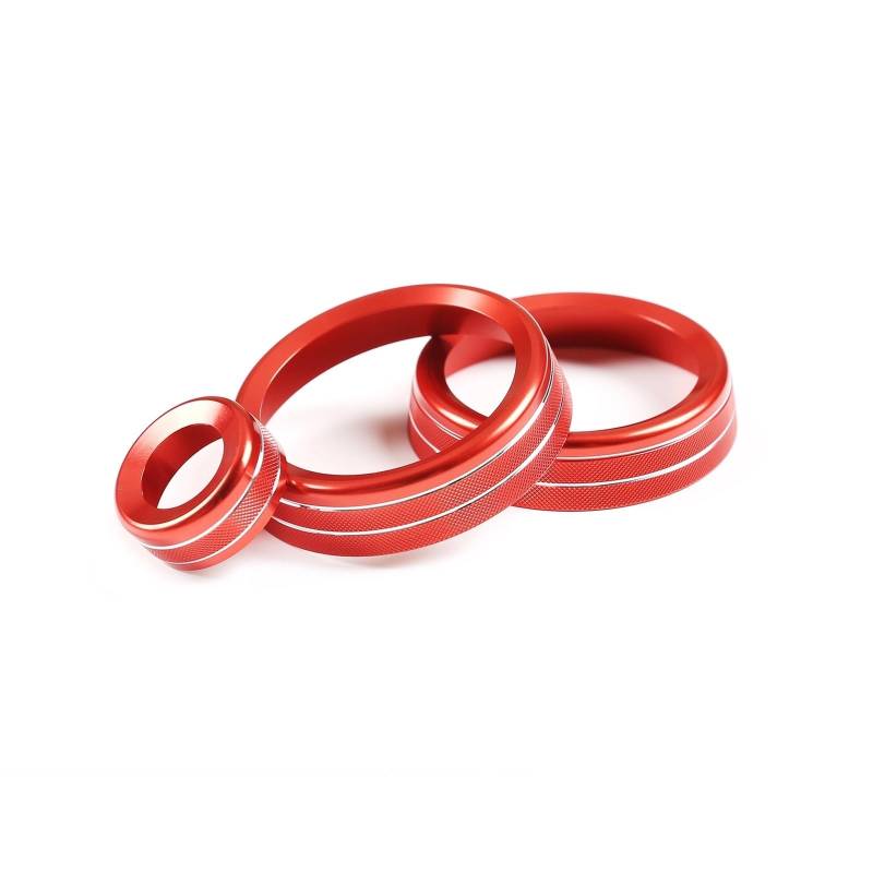 Autoinnenausstattung Für Land Für Rover Für Defender 110 2020/Auto Klimaanlage Schalter Knopf Volumen Modus Taste Abdeckung Ring Trim Autoinnenraum Zubehör(Red) von ALZZTUND