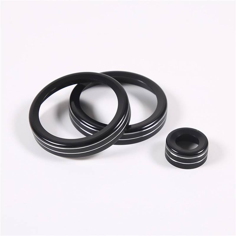 Autoinnenausstattung Für Land Für Rover Für Range Für Rover Für Evoque L551 Für Vogue L405 Für Velar/Auto Zentrale Klimaanlage Volumen Knöpfe Ring Trim Autoinnenraum Zubehör(Black) von ALZZTUND