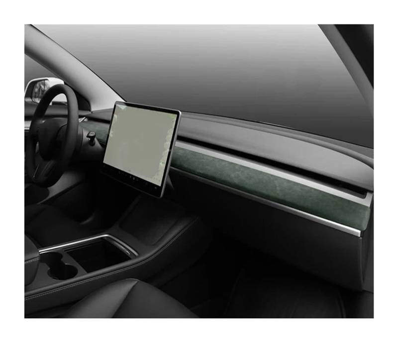 Autoinnenausstattung Für Tesla Für Modell 3 Y 2019-2023 / Auto-Armaturenbrett-Formabdeckung Instrumententafel Dekoratives Patch-Zubehör Autoinnenraum Zubehör(Green) von ALZZTUND