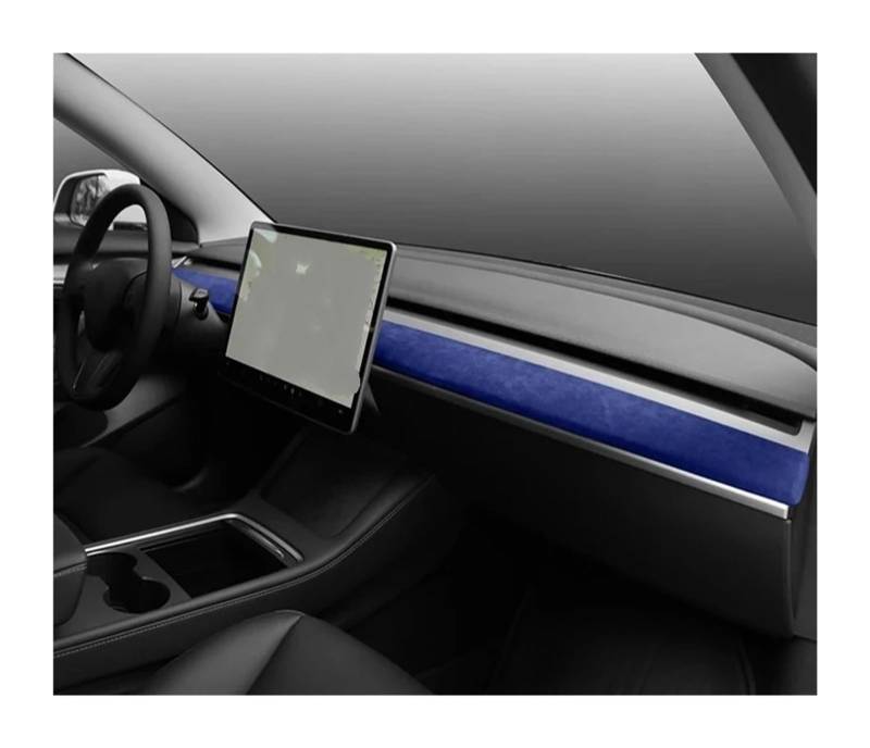 Autoinnenausstattung Für Tesla Für Modell 3 Y 2019-2023 / Auto-Armaturenbrett-Formabdeckung Instrumententafel Dekoratives Patch-Zubehör Autoinnenraum Zubehör(Navy Blue) von ALZZTUND