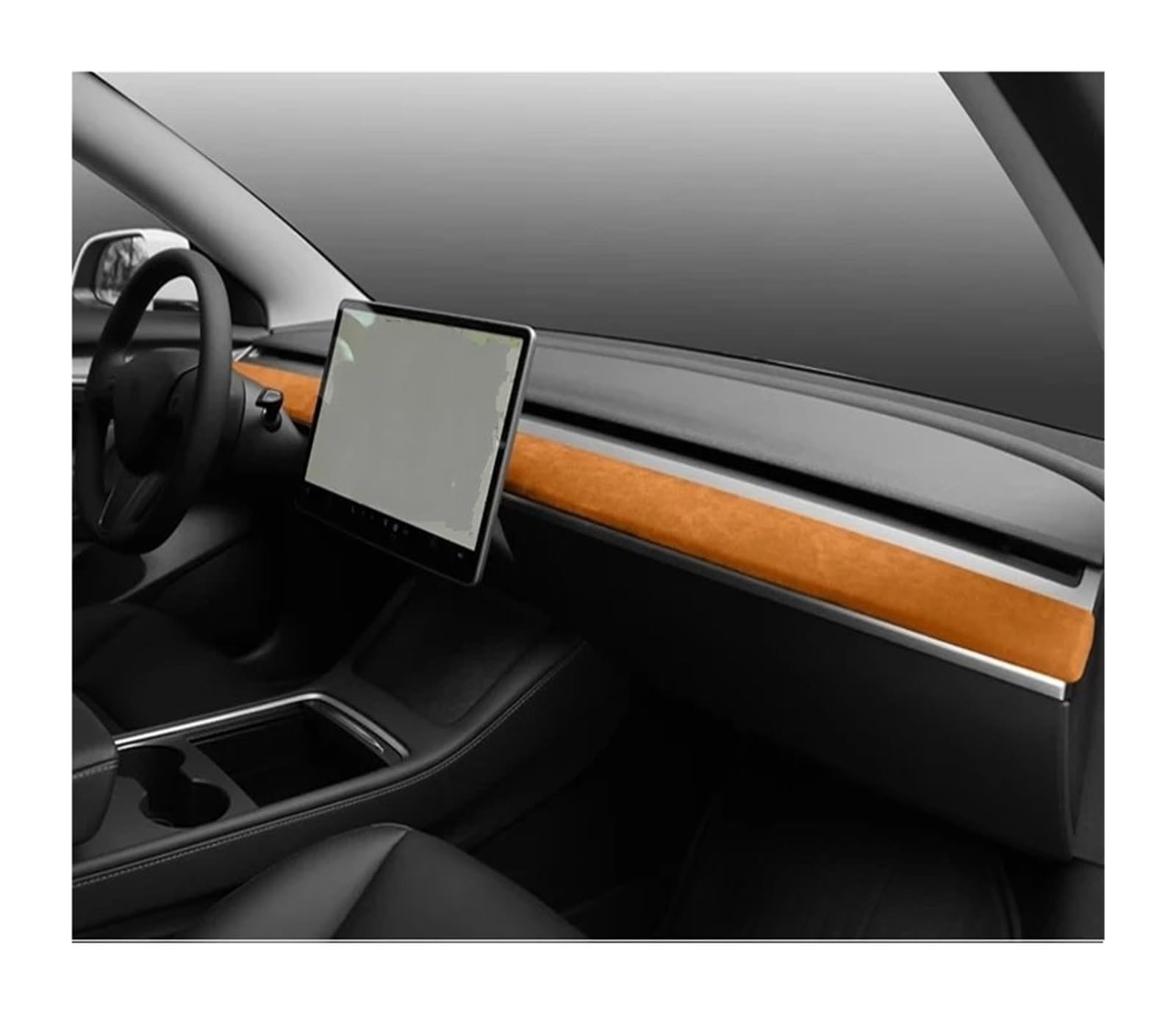 Autoinnenausstattung Für Tesla Für Modell 3 Y 2019-2023 / Auto-Armaturenbrett-Formabdeckung Instrumententafel Dekoratives Patch-Zubehör Autoinnenraum Zubehör(Orange) von ALZZTUND