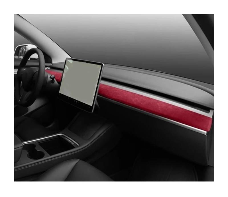 Autoinnenausstattung Für Tesla Für Modell 3 Y 2019-2023 / Auto-Armaturenbrett-Formabdeckung Instrumententafel Dekoratives Patch-Zubehör Autoinnenraum Zubehör(Red) von ALZZTUND