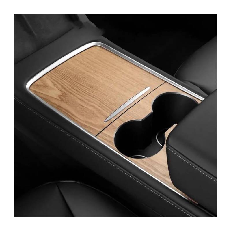 Autoinnenausstattung Für Tesla Für Modell 3 Y 2021-2023 / Car Center Console Panel Aufkleber Holzmaserung Film Carbon Zentrale Steuerung Abdeckung Autoinnenraum Zubehör(Wood Grain Color) von ALZZTUND