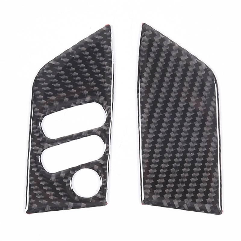 Autoinnenausstattung Für Toyota Für FJ Cruiser 2007-2021/Weiche Carbon Faser Auto Lenkrad Panel Trim Kreis Logo Abdeckungen Taste Abdeckung Autoinnenraum Zubehör(2 Piece Carbon Fiber) von ALZZTUND