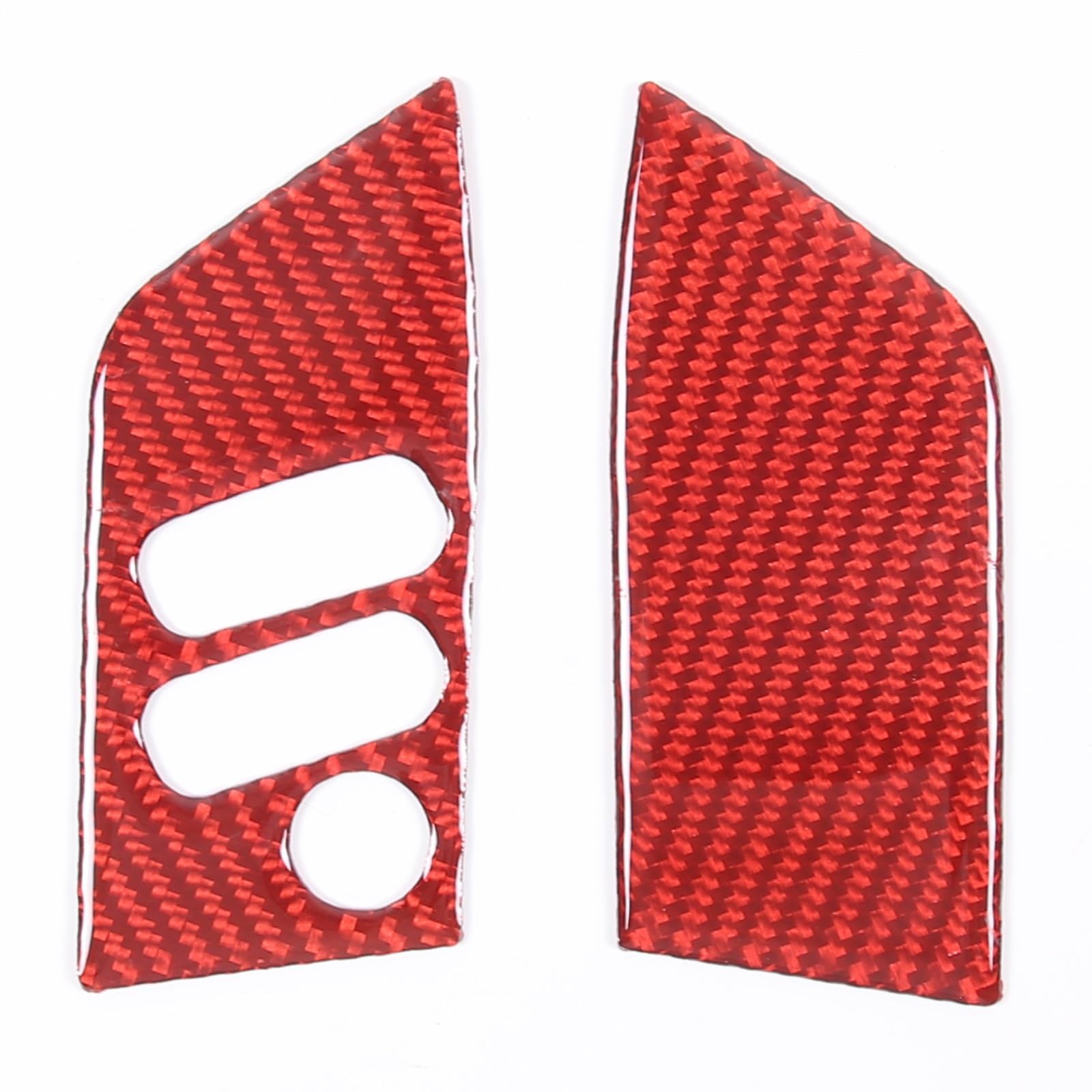 Autoinnenausstattung Für Toyota Für FJ Cruiser 2007-2021/Weiche Carbon Faser Auto Lenkrad Panel Trim Kreis Logo Abdeckungen Taste Abdeckung Autoinnenraum Zubehör(2 Piece Red) von ALZZTUND