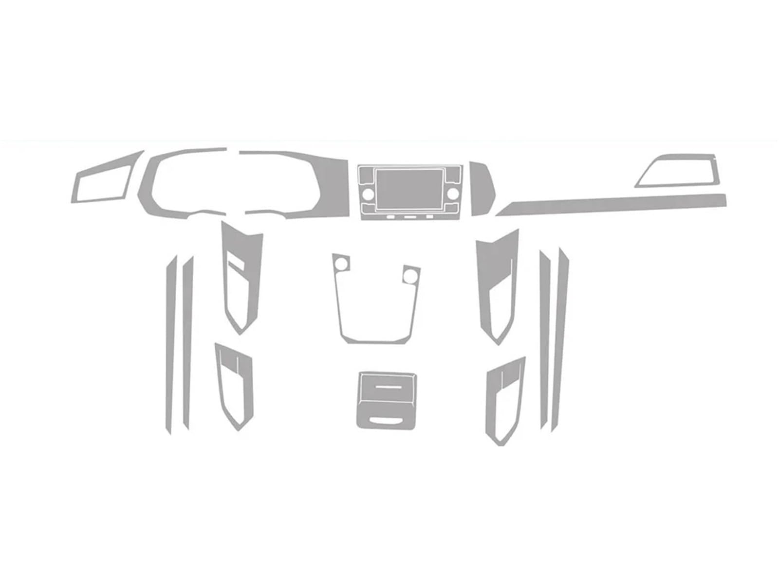 Autoinnenausstattung Für VW Für Jetta 2019-2023/Auto Aufkleber Center Konsole Bildschirm Dashboard Getriebe Tür Windows Panel Aufkleber Autoinnenraum Zubehör(Left Hand Drive) von ALZZTUND