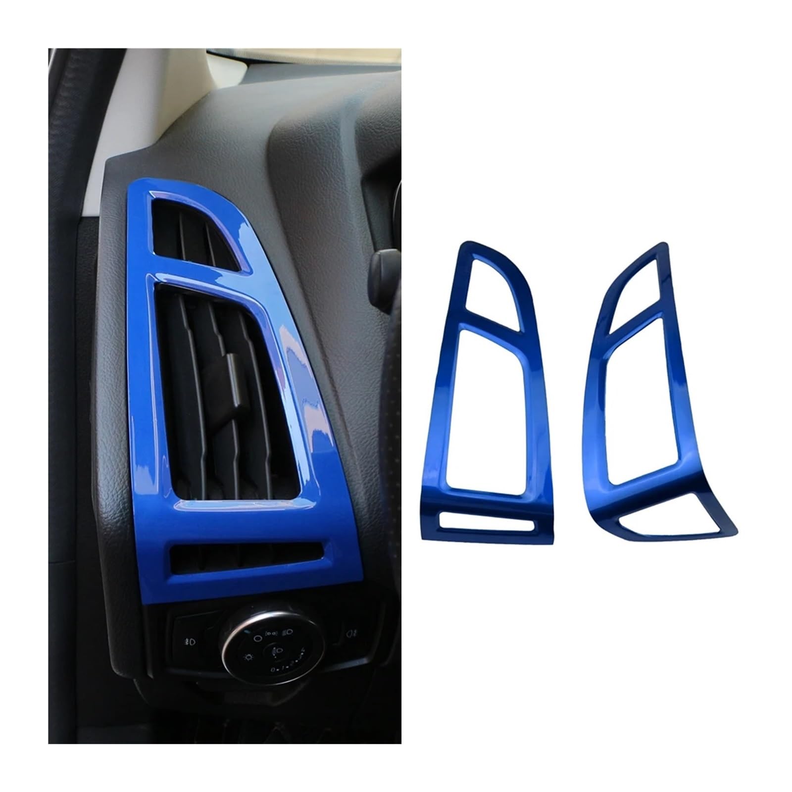 Autoinnenraum Zubehör Für Ford Für Focus 3 MK3 2015-2018 LHD Air Vent Outlet Panel Abdeckung Trim Aufkleber Auto deko innenraum(Blue) von ALZZTUND