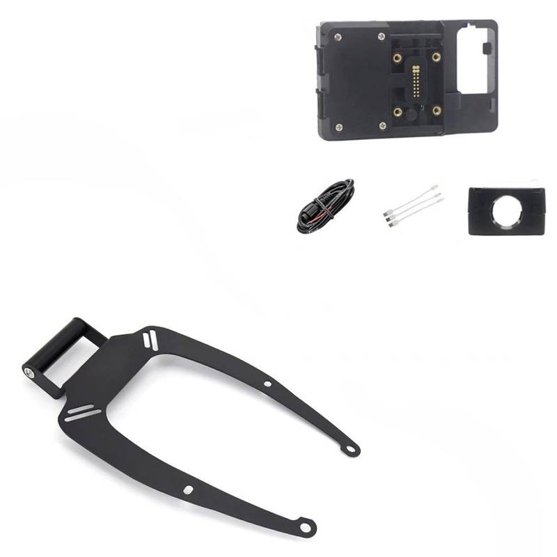 Handyhalter Motorrad Für NMAX 125 Für NMAX 155 Für N-MAX 125 155 2015-2020/Motorrad GPS Telefon USB Drahtlose Lade Navigation Halterung Halter GPS Navigation Halterung(22mm Wireless Stand) von ALZZTUND