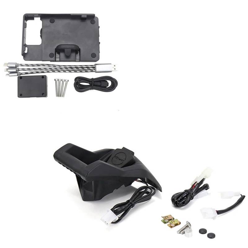 Handyhalter Motorrad Für TMAX Für T-MAX 560 530 SX/DX 2021/Motorrad Telefon Navigation Halterung Drahtlose USB Lade Port Konverter Halter GPS Navigation Halterung(Style 2) von ALZZTUND