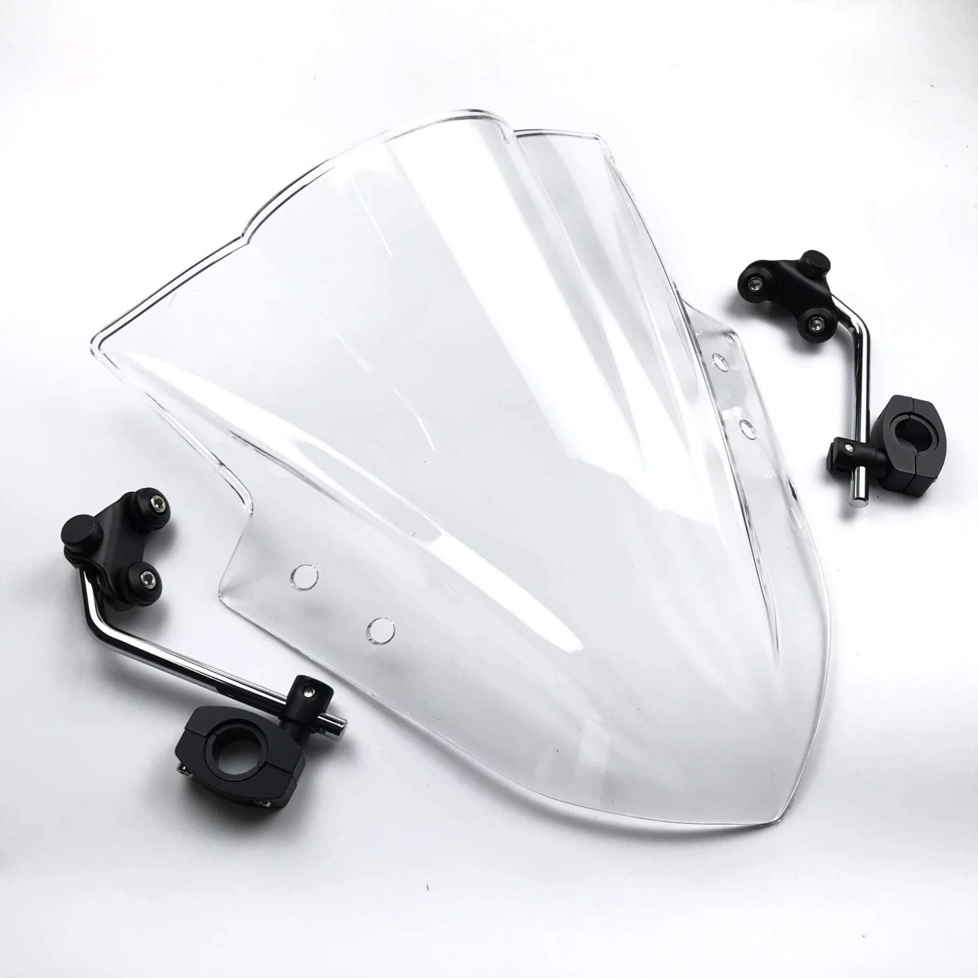 Moto Windschutzscheibe Für Kawasaki Für ER6N Für ER4N / Motorrad Windschutzscheiben Windschutzscheibe Deflektor Einstellbare Halterung Motorrad windschild(White) von ALZZTUND