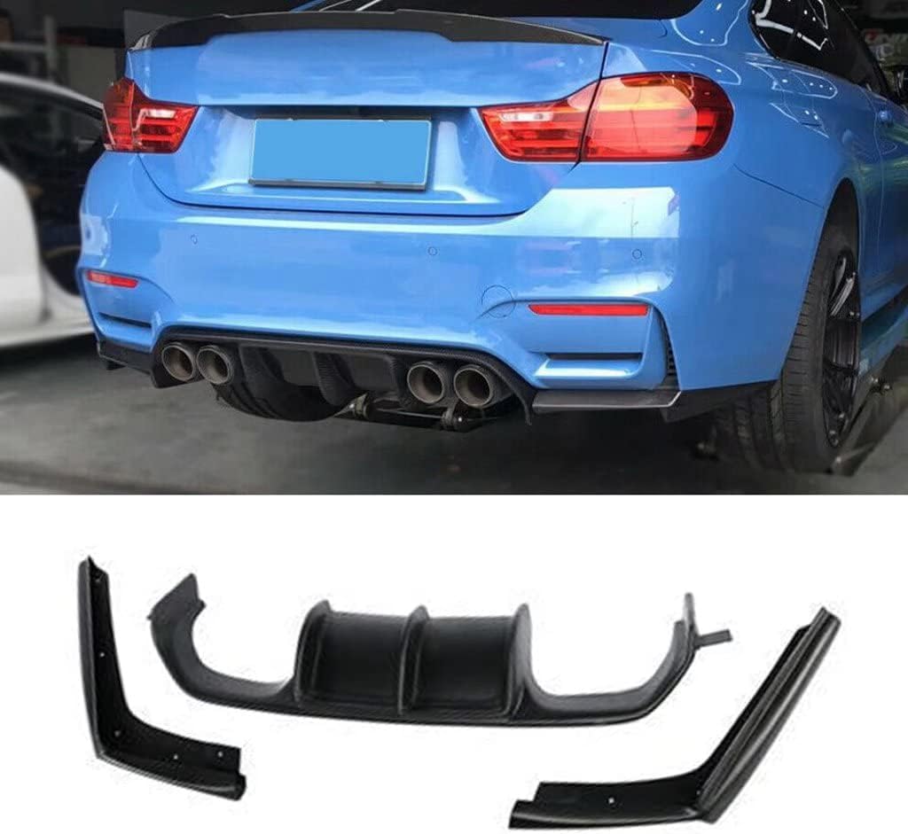 Auto Heckschürze Diffusor Lippe für BMW F80 M3 Sedan 4 door F82 M4 COUPE F83 M4 CONVERTIBLE 2015-2019,Heckstoßstange Lip Diffusor Splitter Spoiler Kratzschutz für die Hintere Lippe von ALaaaaL