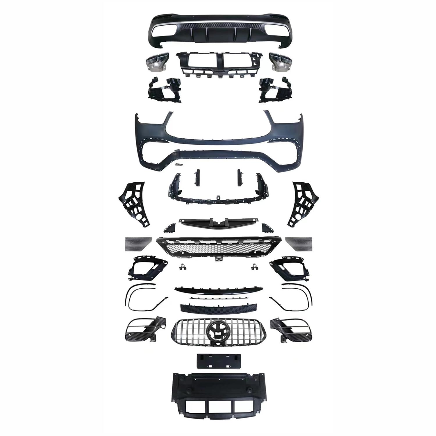 Auto Heckschürze Diffusor Lippe für Mercedes-Benz GLE W167 GLE63 AMG sporty Style 2020-,Heckstoßstange Lip Diffusor Splitter Spoiler Kratzschutz für die Hintere Lippe von ALaaaaL
