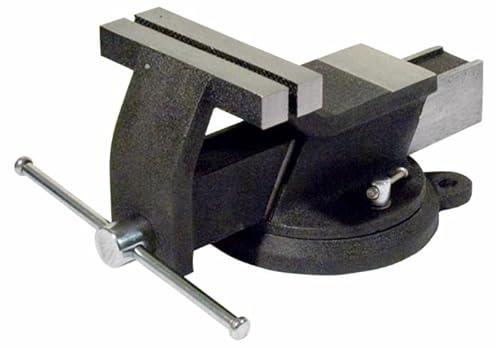 AMA Schraubstock aus Stahl mit drehbarem Sockel, 150 mm – ideal für Werkstatt, Länge 6 Zoll, Gewicht 8,95 kg von AMA