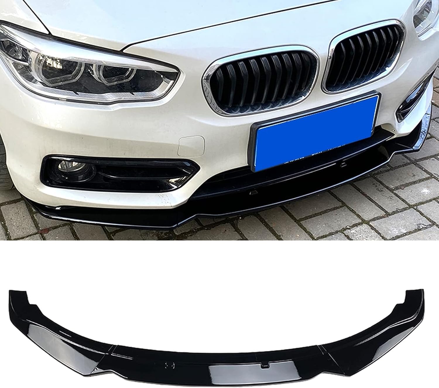 Auto Frontlippe Frontspoiler für BMW 1 Series F20 F21 116i 118i 120i 2015-2019,Frontlippe Spoiler Protector Car Styling Karosserie-Anbauteile, A/Black von AMAIR