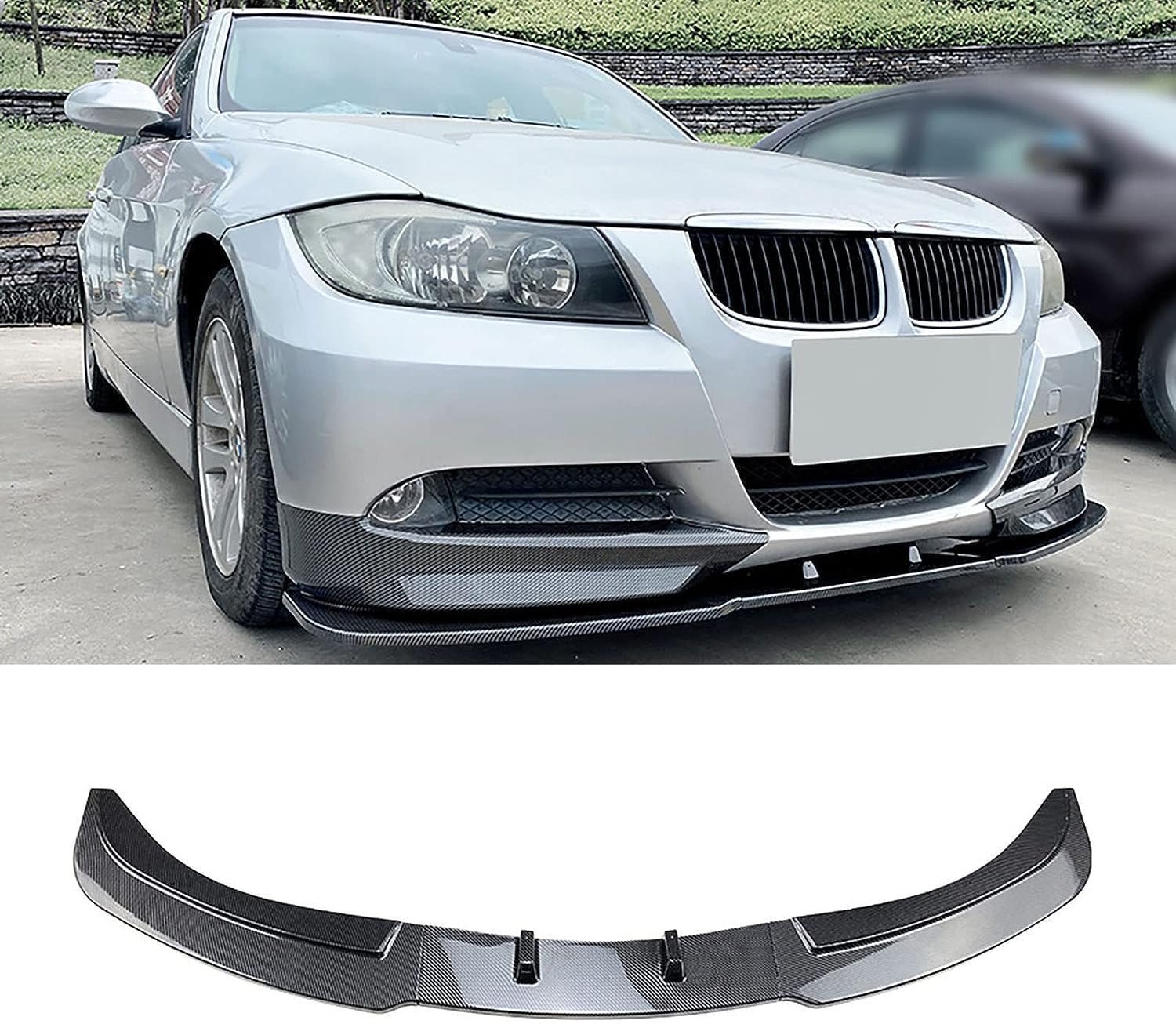 Auto Frontlippe Frontspoiler für BMW 3 Series E90 E91 320i 325i 2005-2008,Frontlippe Spoiler Protector Car Styling Karosserie-Anbauteile,A/Carbon Fiber von AMAIR