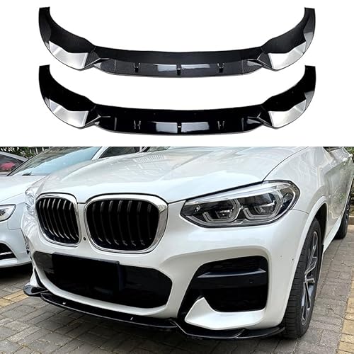 Auto Frontlippe Frontspoiler für BMW X3 X4 G01 G02 M Pack 2018-2021,Frontlippe Spoiler Protector Car Styling Karosserie-Anbauteile,A/Black von AMAIR