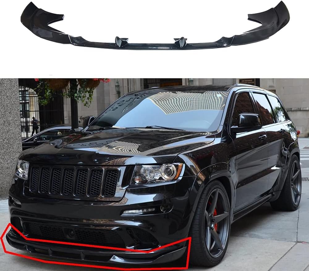 Auto Frontlippe Frontspoiler für Jeep Grand Cherokee SRT 2013-2016 SRT8 2012-2013 2015-2016,Frontlippe Spoiler Protector Car Styling Karosserie-Anbauteile von AMAIR