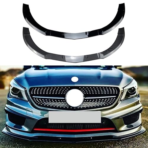 Auto Frontlippe Frontspoiler für Mercedes-Benz CLA-Class C117 CLA200 260 CLA45 AMG 2013-2015,Frontlippe Spoiler Protector Car Styling Karosserie-Anbauteile,A/Black von AMAIR