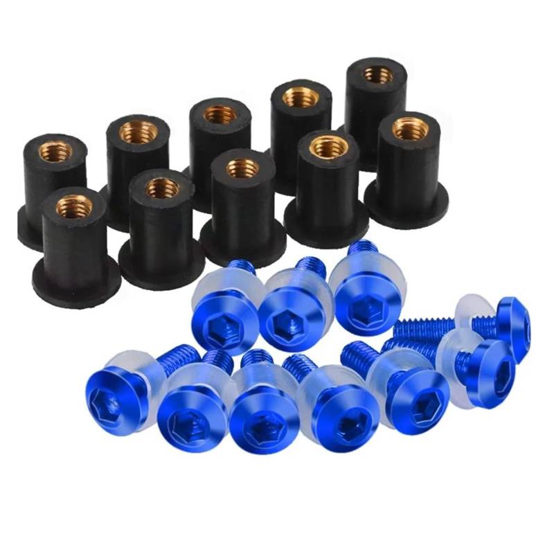 10 PCS M5 Windschutzscheibe Windabweiser Schrauben Kits Für KAW&ASAKI ZX6R ZX-6R ZX 6R ZX7R ZX9R ZX10R ZX-10R ZX12R ZX14R ER5(Blue) von AMASONY