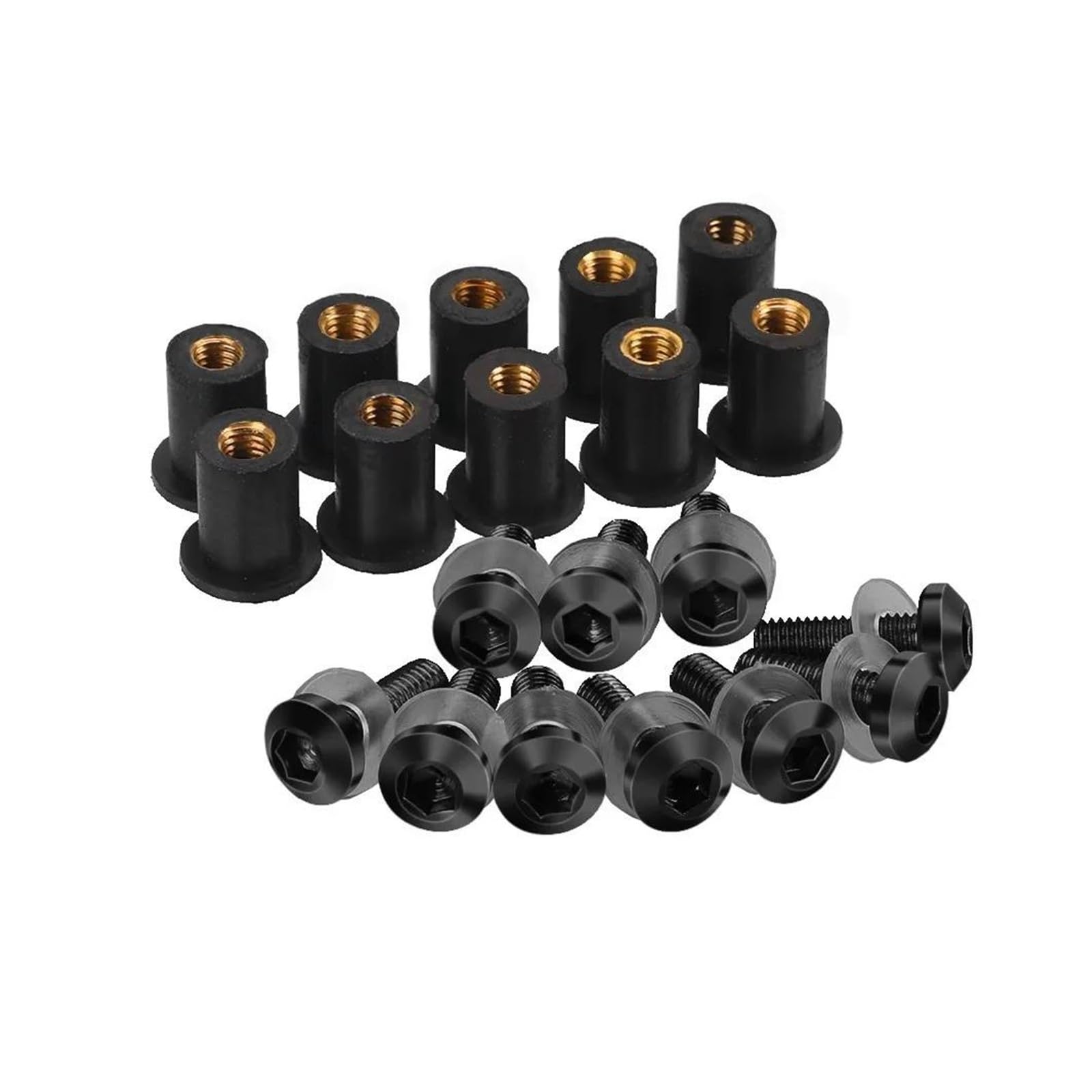 10PCS Windschutzscheibe Windabweiser Schrauben Kit Für KAW&ASAKI Z125 Pro Z250 Z250SL Z300 Z400 Z650 Z750 Z800 Z900 Z1000 S SX(Black) von AMASONY