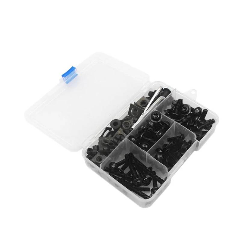 155PCS Verkleidung Schrauben Muttern Kit Verschluss Clips Schraube Für YAMA&HA TMAX MT07 MT09 MT-09 SP MT125 MT25 YZF R1 R15 R25 R3 R6 R125(Black) von AMASONY