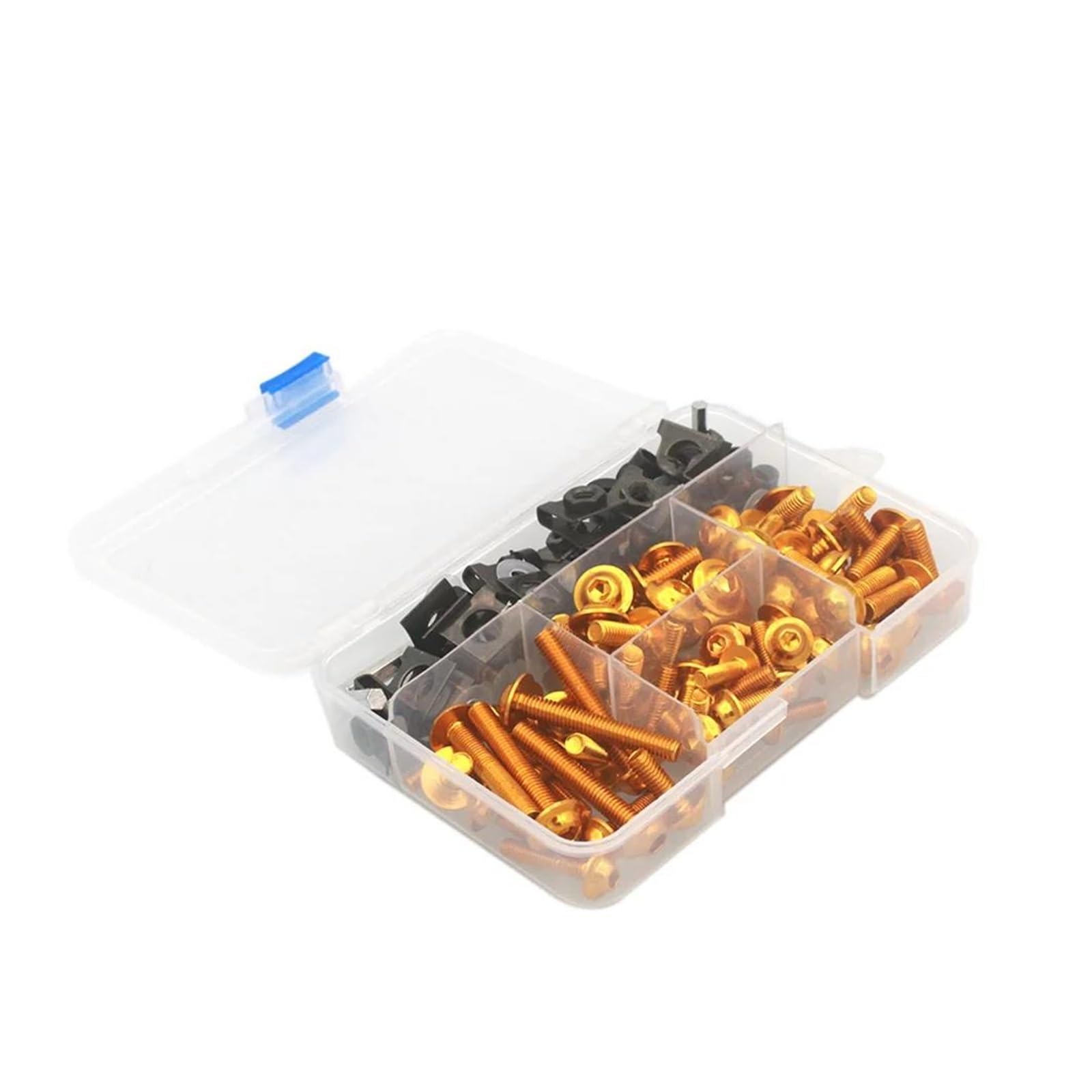 155PCS Verkleidung Schrauben Muttern Kit Verschluss Clips Schraube Für YAMA&HA TMAX MT07 MT09 MT-09 SP MT125 MT25 YZF R1 R15 R25 R3 R6 R125(Gold) von AMASONY