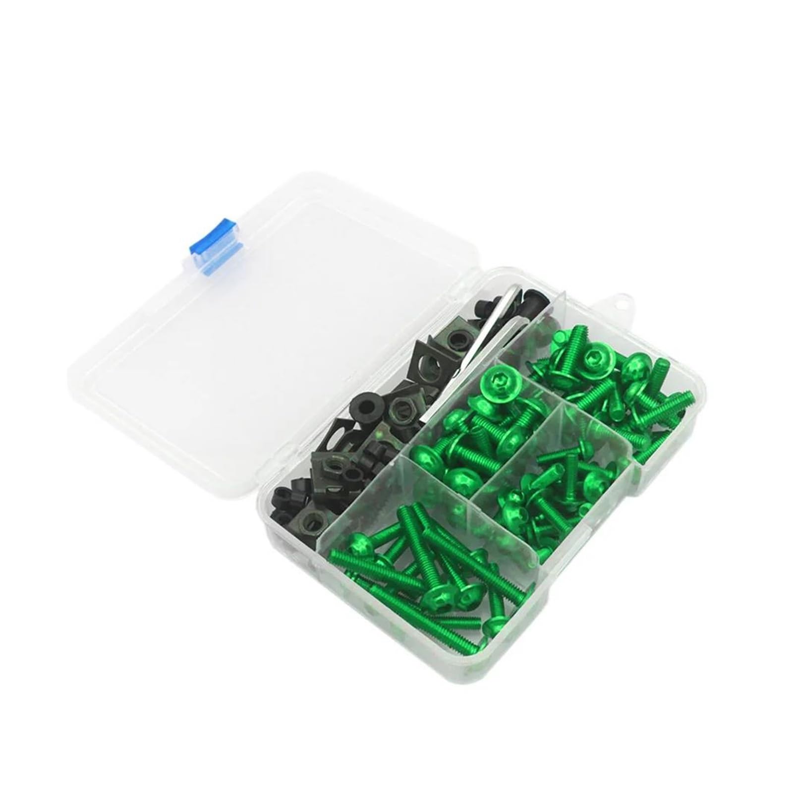 155PCS Verkleidung Schrauben Muttern Kit Verschluss Clips Schraube Für YAMA&HA TMAX MT07 MT09 MT-09 SP MT125 MT25 YZF R1 R15 R25 R3 R6 R125(Green) von AMASONY