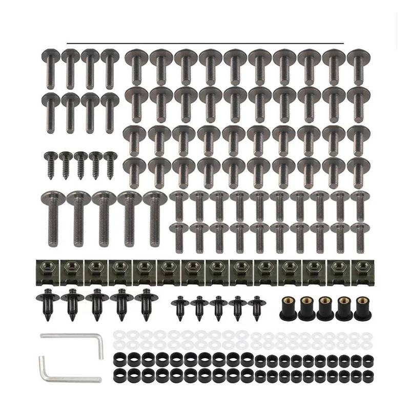 177PCS Motorrad Verkleidung Schrauben Schrauben Mutter Kit Für HON&DA VT600C VT600CD Schatten VLX Deluxe VT1300CS VT1300CSA Sabre ABS(Titanium) von AMASONY