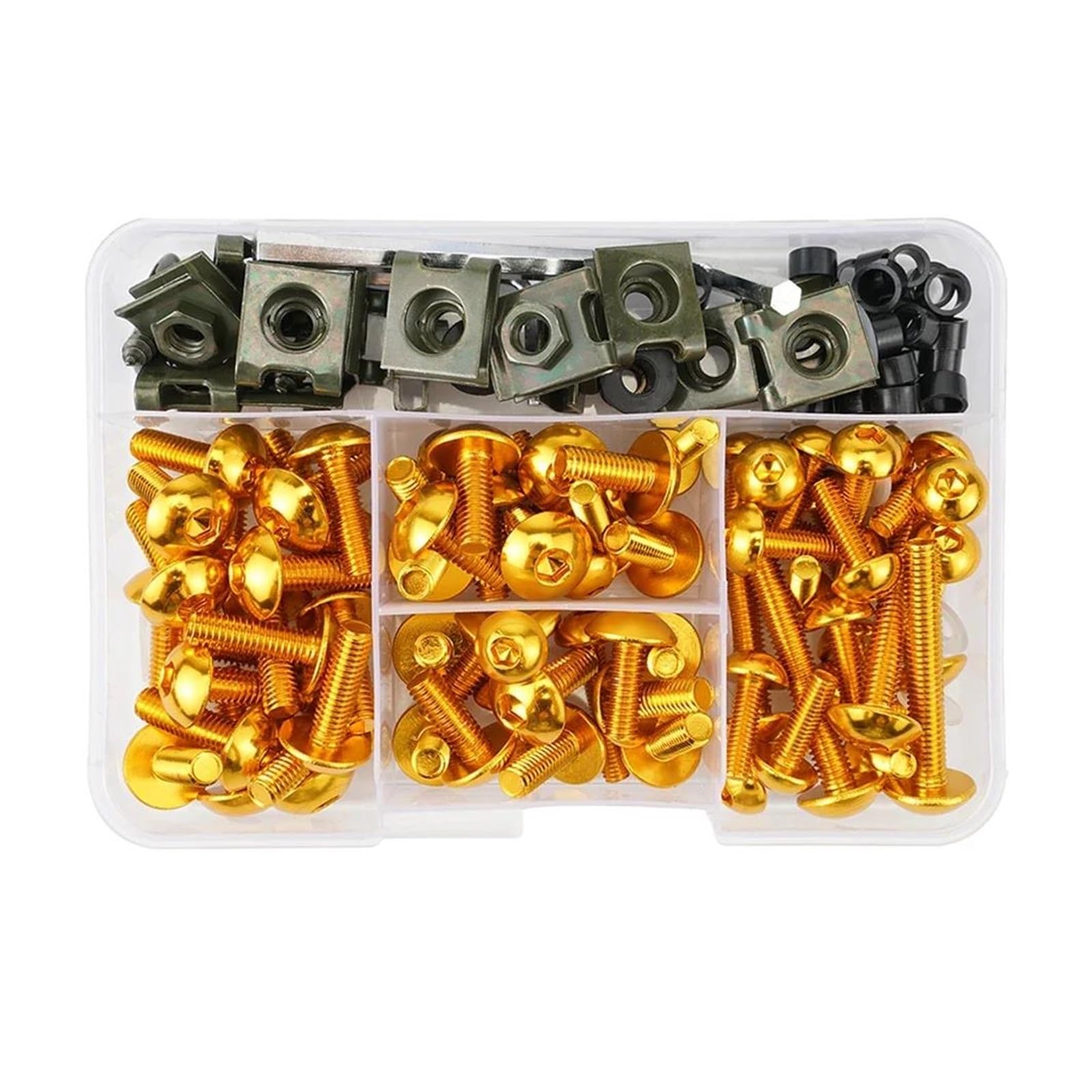 195PCS Verkleidung Schrauben Kit Schrauben Verschluss Clips Schraube Muttern Für Kymco Innenstadt Ak550 Xciting 400 Ak 550 Hyosung Gt250r(Gold) von AMASONY