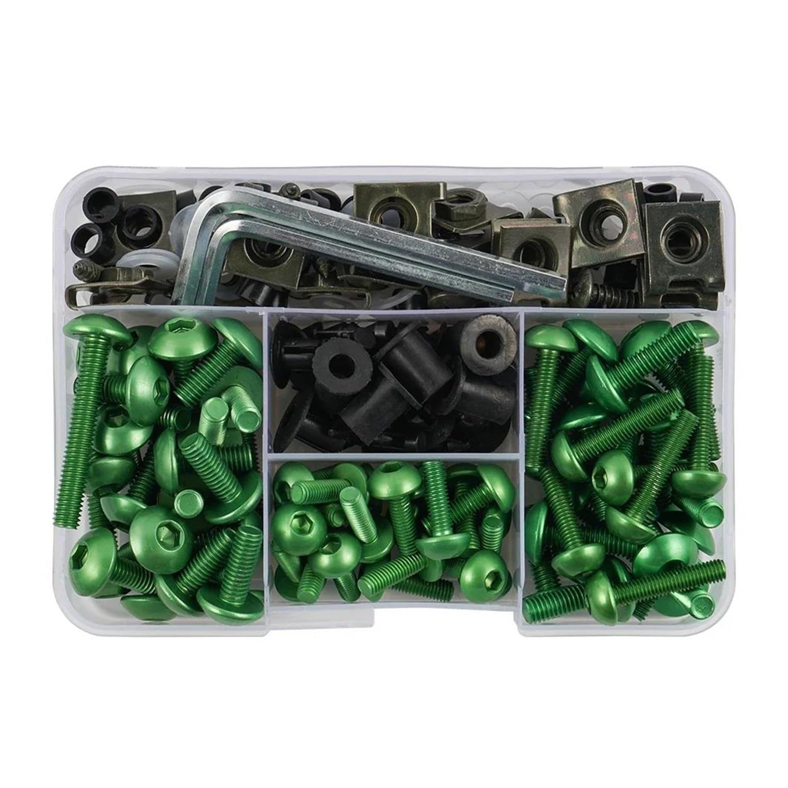 195PCS Verkleidung Schrauben Kit Schrauben Verschluss Clips Schraube Muttern Für Kymco Innenstadt Ak550 Xciting 400 Ak 550 Hyosung Gt250r(Green) von AMASONY