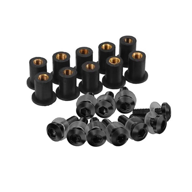 5mm 10PCS Windschutzscheibe Windabweiser Schrauben Für TNT125 TNT135 TNT Century Racer Cafe Racer 1130 1130 R 899S TRK 502 502X 702(Black) von AMASONY