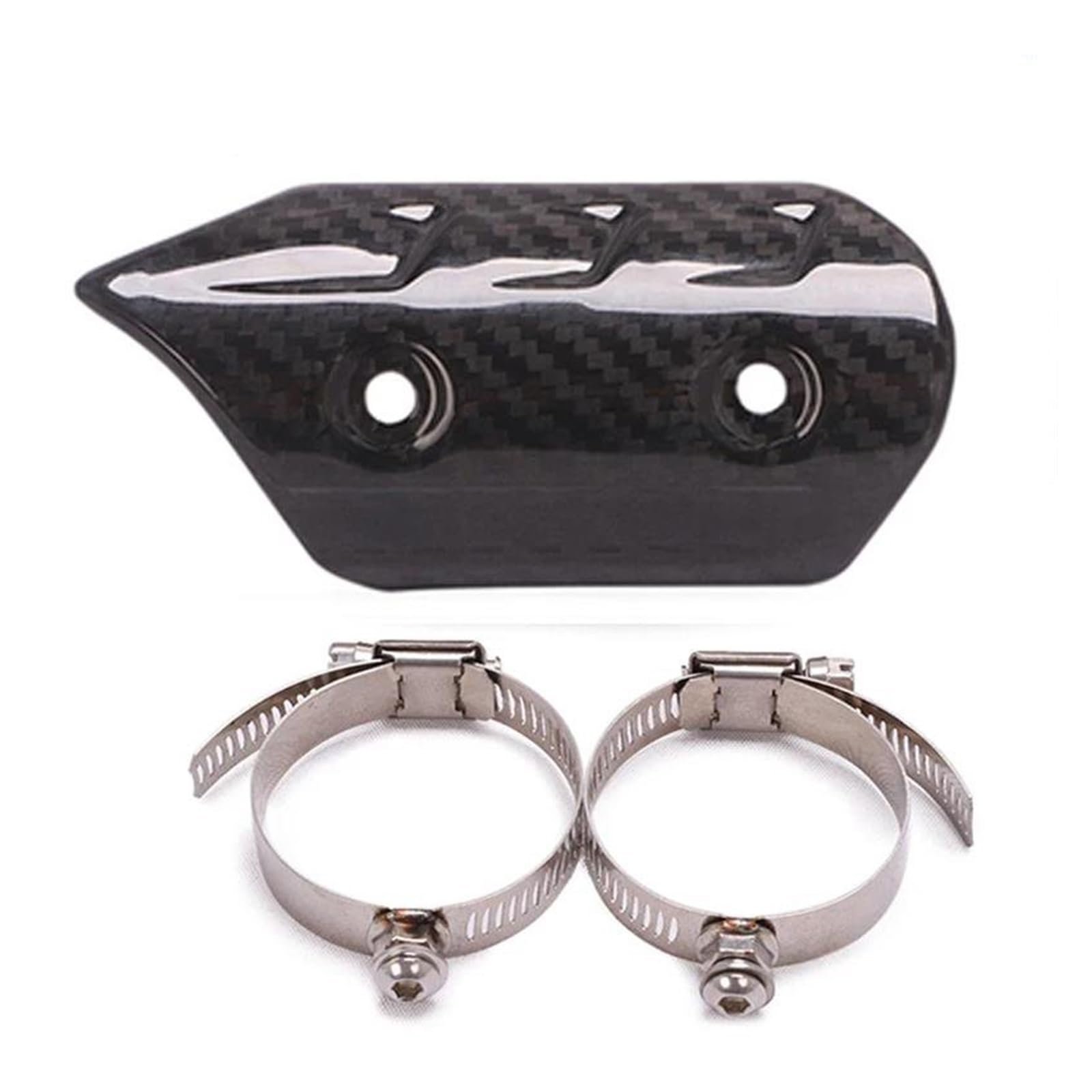 Auspuffrohrschutz Hitzeschild Für Motorradauspuffrohre, Kohlefaser-Abdeckung, Wärmedämmung, Verbrühungsschutz, Schalldämpferschutz, 3,8 Mm Bis 4,5 Mm(Carbon Fiber- Black3) von AMASONY