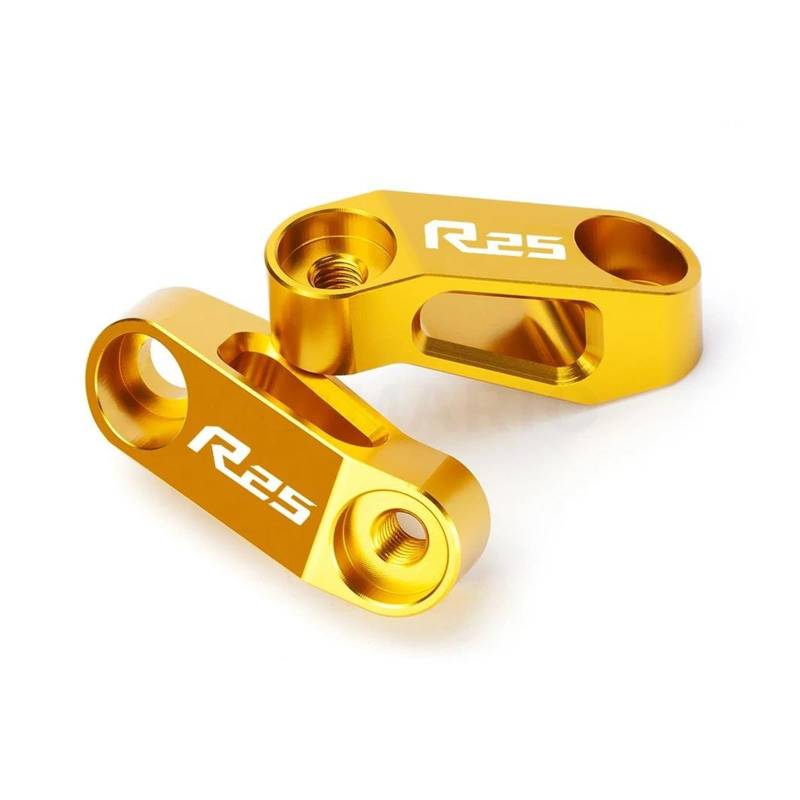 Erweiterter Riser Für YAMA&HA R25 R125 R 25 125 Rückspiegel Extender Adapter Riser Rückansicht Basis Spiegel Verlängerung Halterung(Gold) von AMASONY