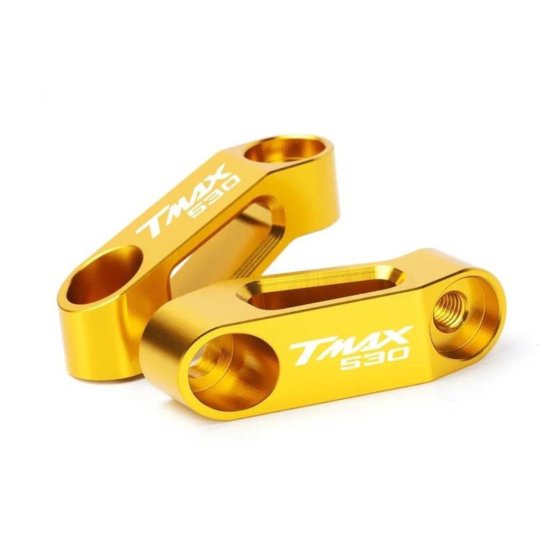 Erweiterter Riser Rückspiegel Extender Riser Rückansicht Basis Spiegel Verlängerung Halterung Für YAMA&HA TMAX530 TMAX560 TMAX 530 560(Gold) von AMASONY