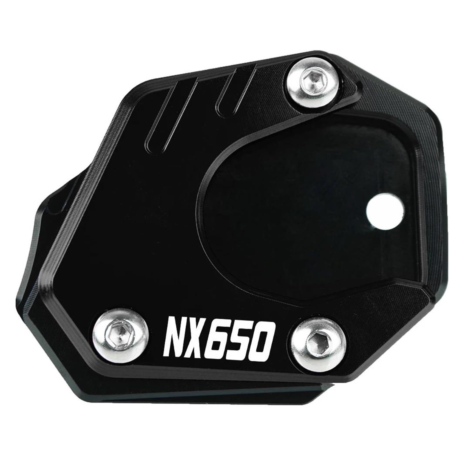 Halterungsfußpolster FÜR HO&NDA NX650 NX650 Dominator Alle Jahr Motorrad Seite Stehen Fuß Erweiterung Enlarger Platte Pad Unterstützung Ständer(Black) von AMASONY