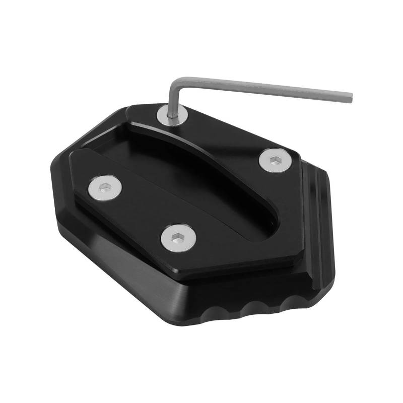 Halterungsfußpolster Für Kaw&asaki W800 W650 W400 W 800 650 400 2019-2023 Motorrad Seitenständerverlängerung Vergrößerer Stützplatte Pad(Black) von AMASONY