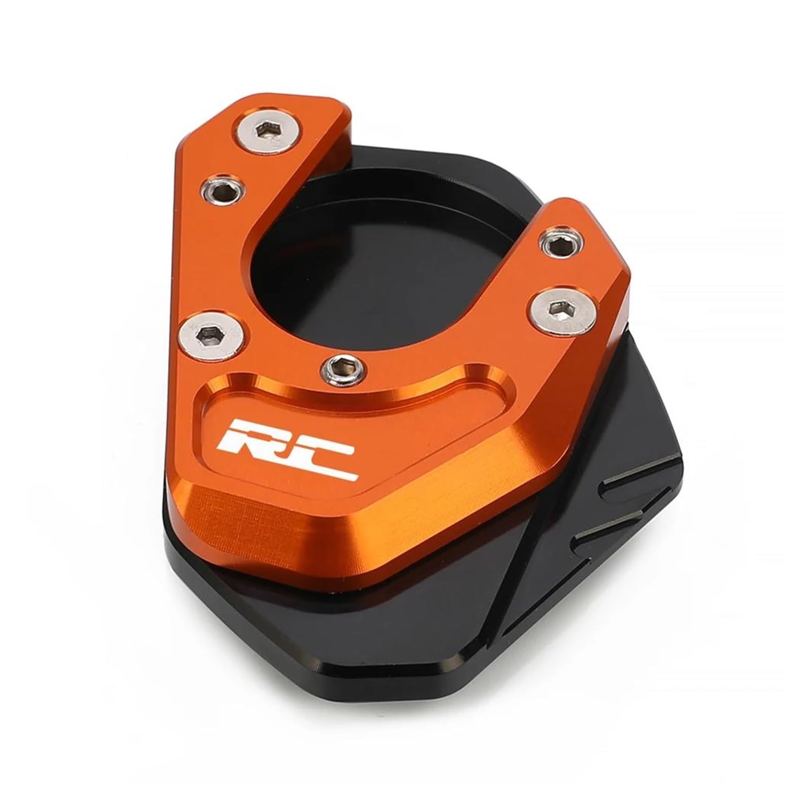 Halterungsfußpolster Für RC RC125 RC200 RC390 2014-2024 2021 Motorräder Kickstand Seitenständer Pad Vergrößern Erweiterung Fußplatte(Orange) von AMASONY