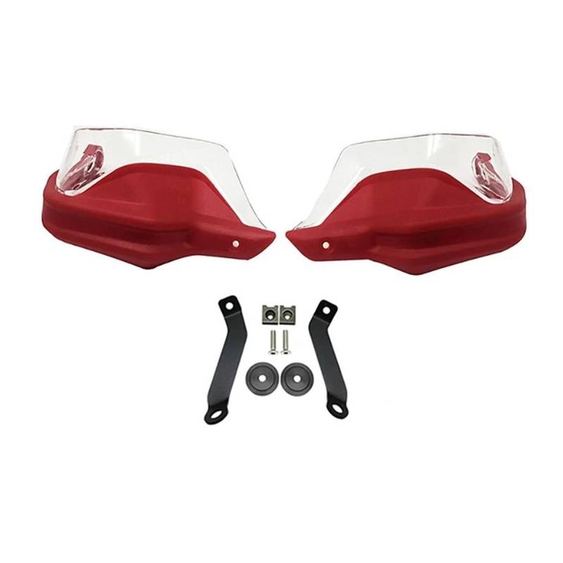 Handschutz Windschutzscheibe Motorrad Handprotektoren Schild Guards Windschutzscheibe Hand Wind Schutz Für HON&DA NX500 NX400 NX 500 NX 400 2023 2024(Red Set2) von AMASONY