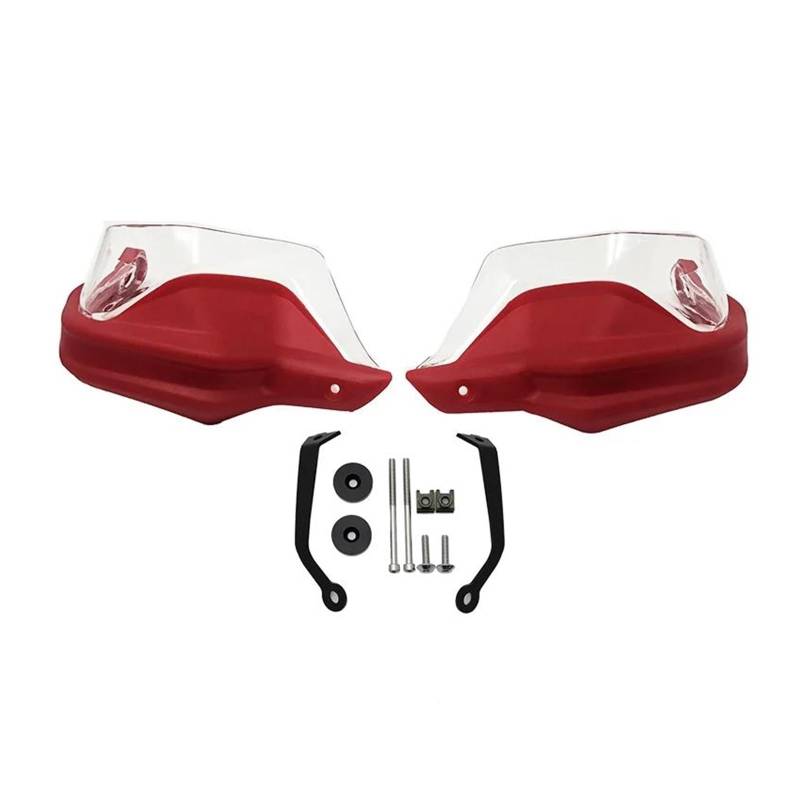 Handschutz Windschutzscheibe Motorrad Handprotektoren Schild Guards Windschutzscheibe Hand Wind Schutz Für HON&DA TRANSALP750 XL750 TRANSALP 750 XL 750(Red Set2) von AMASONY