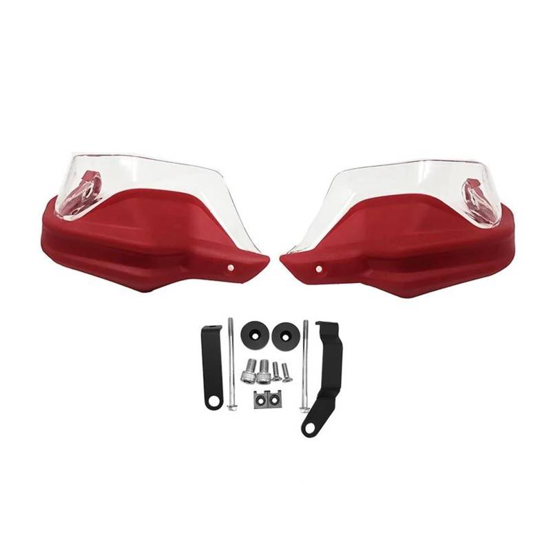 Handschutz Windschutzscheibe Motorrad Handprotektoren Schild Wachen Windschutzscheibe Hand Wind Schutz Fit Für CFMOTO 650GT 400GT 650 GT 400 GT(Red Set2) von AMASONY