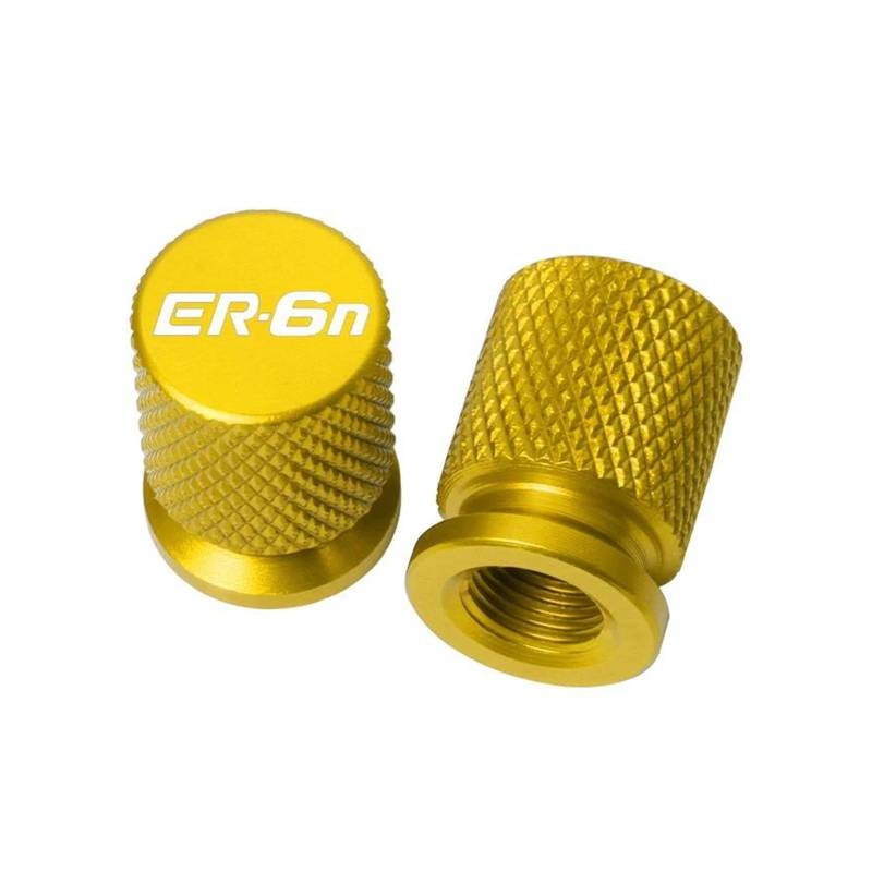 Reifenventilkappen Für ER-6N ER6N ER 6N 2012-2023 Motorrad CNC Aluminium Reifen Ventil Air Port Stem Abdeckung Kappen(Gold) von AMASONY