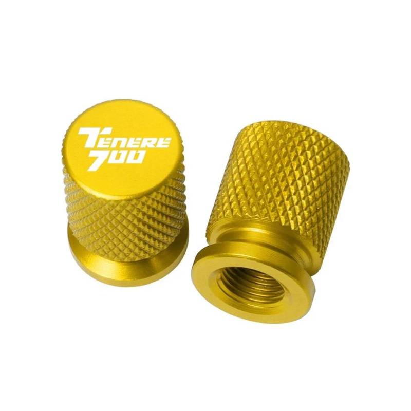 Reifenventilkappen Für YAMA&HA TENERE 700 Tenere700 XTZ 700 T700 2019-2023 Motorrad Aluminium Reifen Ventil Air Port Stem Abdeckung Caps(Gold) von AMASONY